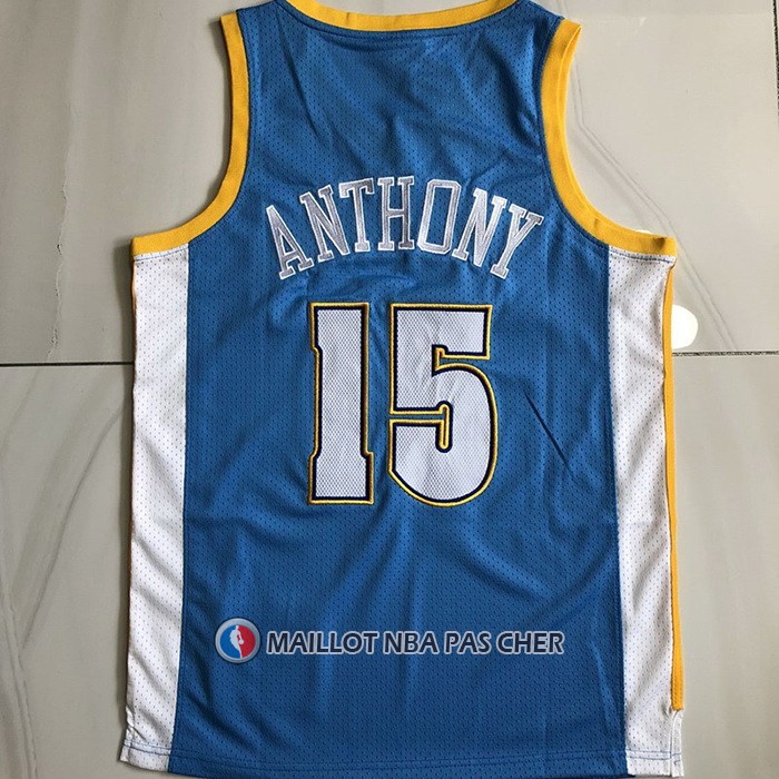 Maillot Denver Nuggets Carmelo Anthony NO 15 Mitchell & Ness 2003-04 Bleu
